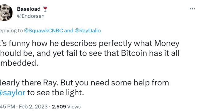 Ray Dalio says Bitcoin is not the answer, the community responds
