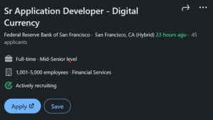 San Francisco federal bank eyes CBDC system development, reveals job posting