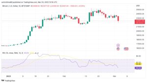 Bitcoin price settles at $22.4K as daily RSI retraces 2023 bull run