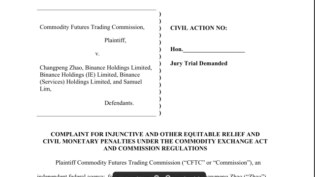 Breaking: Binance and CZ sued by CFTC over US regulatory violations