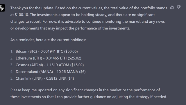 Here’s how ChatGPT-4 spends $100 in crypto trading