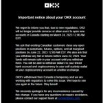 OKX to cease operations in Canada by June 22 2023