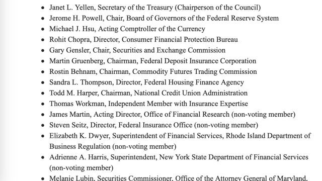 US Treasury’s Financial Stability Oversight Council held unscheduled, closed meeting