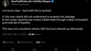 USDC investor shells out $2M to receive $0.05 USDT trying to evade crash