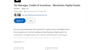 Deloitte on a crypto hiring spree, reveals LinkedIn job postings