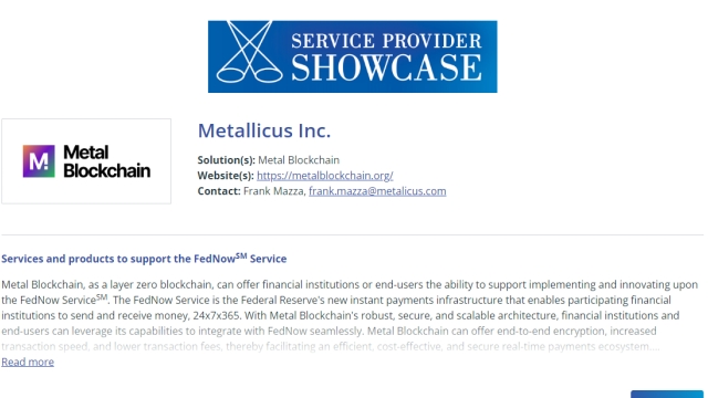Federal Reserve’s FedNow will integrate with Metal Blockchain
