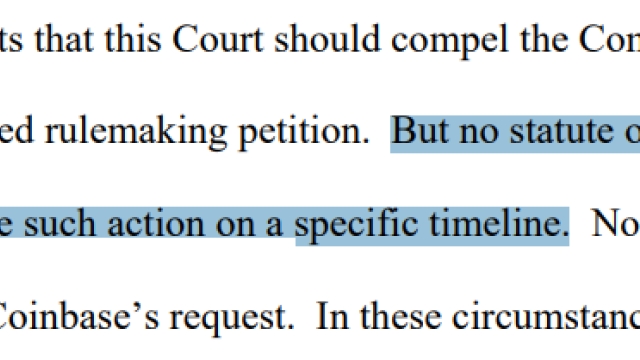 SEC seeks denial of Coinbase petition for imminent crypto rules