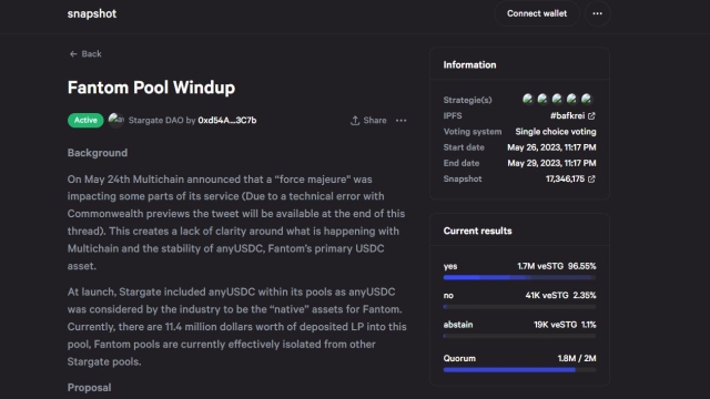 Stargate community proposes removal of Fantom USDC pool to mitigate risks