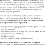 Cryptopay EU card provider loses license, company says card funds are safe