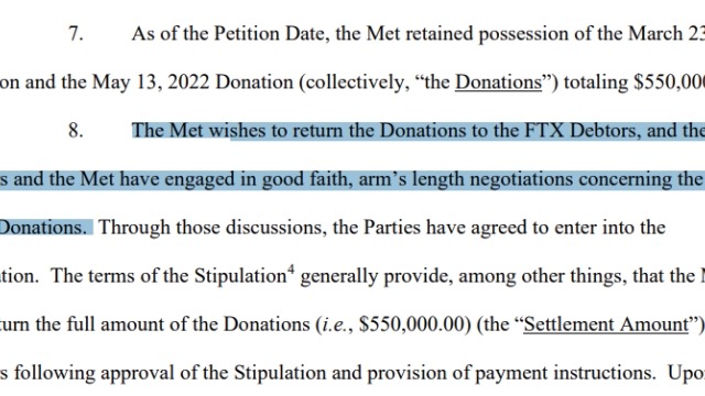 Metropolitan Museum of Art to return $550K in donations from FTX