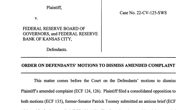US court rejects Fed’s motion to dismiss Custodia Bank case