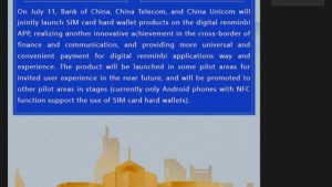 Bank of China trials offline payments for digital yuan via SIM cards