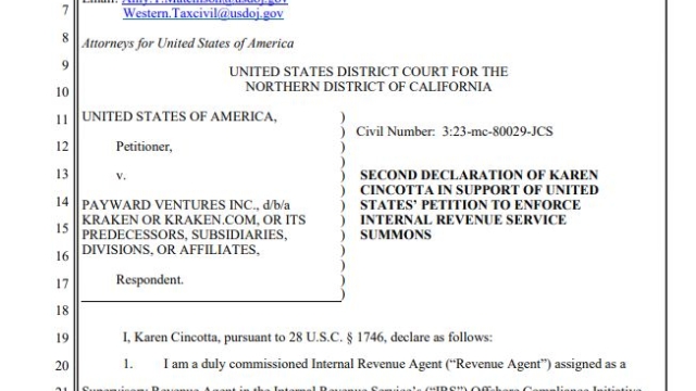 Kraken ordered by court to disclose user data to IRS for tax compliance