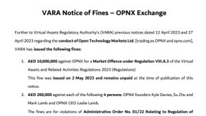 3AC founders fined by Dubai regulator over OPNX exchange