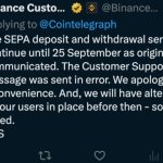 Binance limits withdrawals in Europe, cites payment processor issues