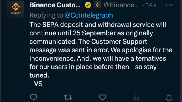 Binance limits withdrawals in Europe, cites payment processor issues
