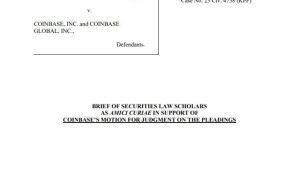 Legal scholars file amicus brief in support of Coinbase
