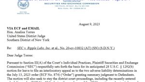 SEC to seek interlocutory appeal in Ripple case