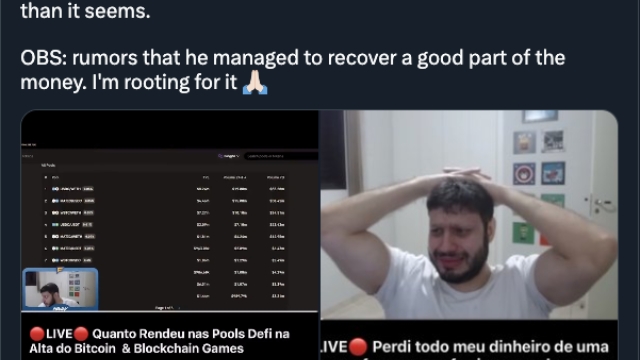 Brazilian crypto streamer loses money by accidentally exposing private key