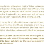 Miss Universe denies link with recently unveiled coin project