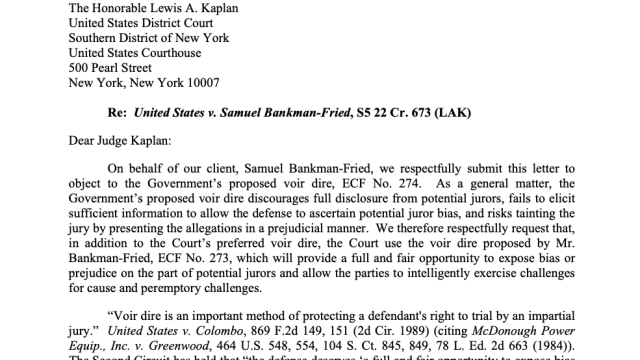 Sam Bankman-Fried’s lawyer challenges US gov’t proposed jury questions