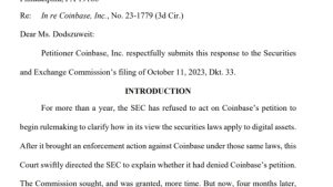 Coinbase continues push to compel SEC to act on crypto rulemaking petition