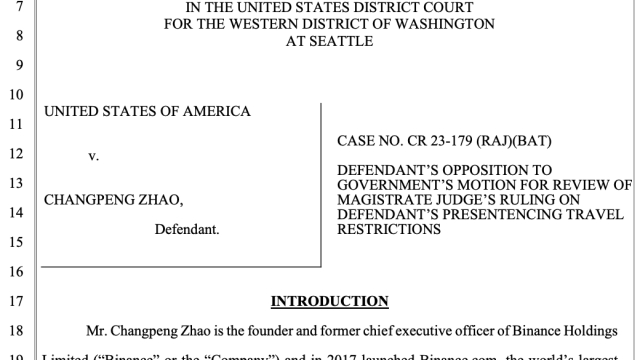 CZ challenges US gov’t attempt to restrict travel before sentencing date