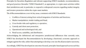 Global securities body IOSCO unveils crypto regulatory framework proposals