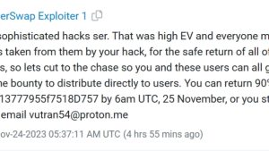 KyberSwap hacker offers $4.6M bounty for return of $46M loot