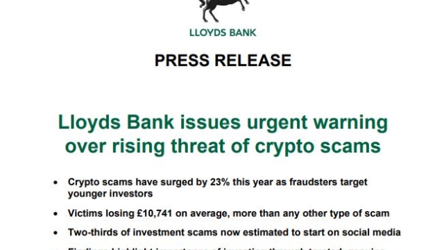 UK cryptocurrency scams jump 23%, young investors prime targets: Lloyds Bank